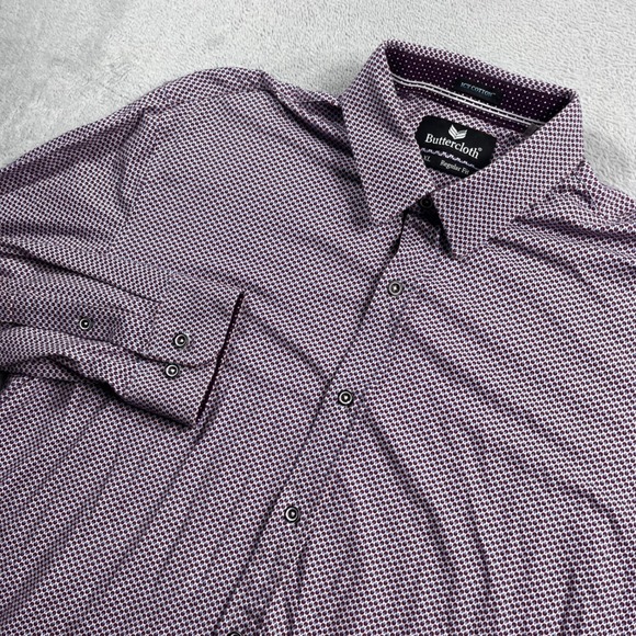 Buttercloth Other - Buttercloth Icy Cotton Mens XL Regular Fit Long Sleeve Button Down Shirt Purple